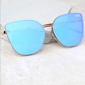 Quay Australia Lexi Purple and Gold Mirrored Cat-eye Sunglasses